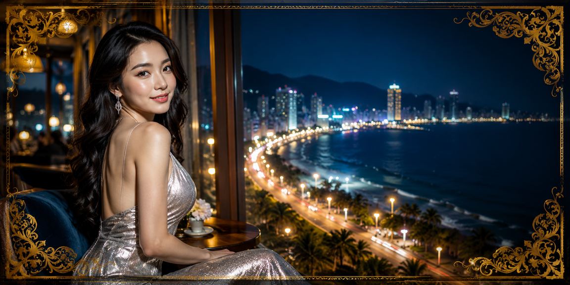 Khách VIP thưởng thức cà phê tại Nha Trang trong khi kiểm tra giao dịch tài chính trực tuyến